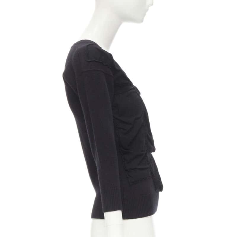 Comme Des Garcons Bubble Patchwork Sweater Black Wool Never worn - Model View