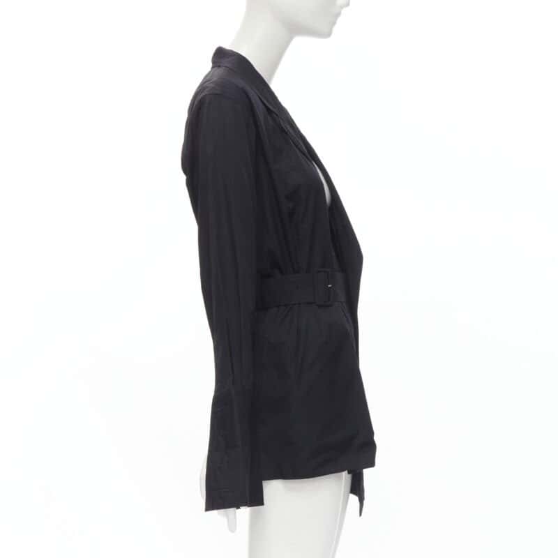 Comme Des Garcons Belted Blazer Jacket Black Cotton Never worn - Model View