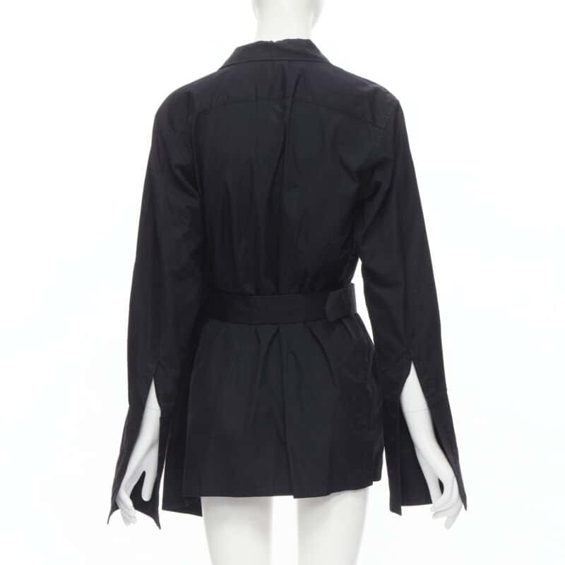 Comme Des Garcons Belted Blazer Jacket Black Cotton Never worn - Box View