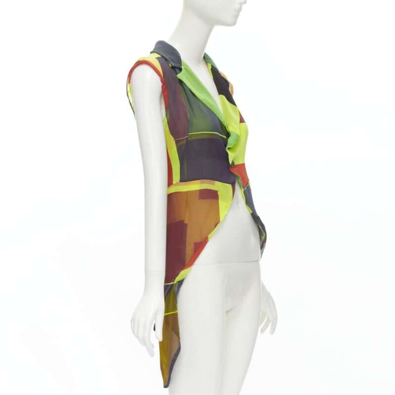 Comme Des Garcons Colorblock Layer Vest Green Polyester Never worn - Inside View