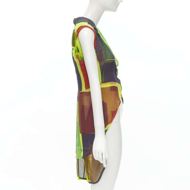 Comme Des Garcons Colorblock Layer Vest Green Polyester Never worn - Model View