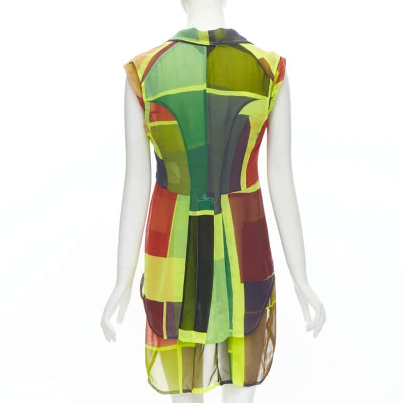 Comme Des Garcons Colorblock Layer Vest Green Polyester Never worn - Box View