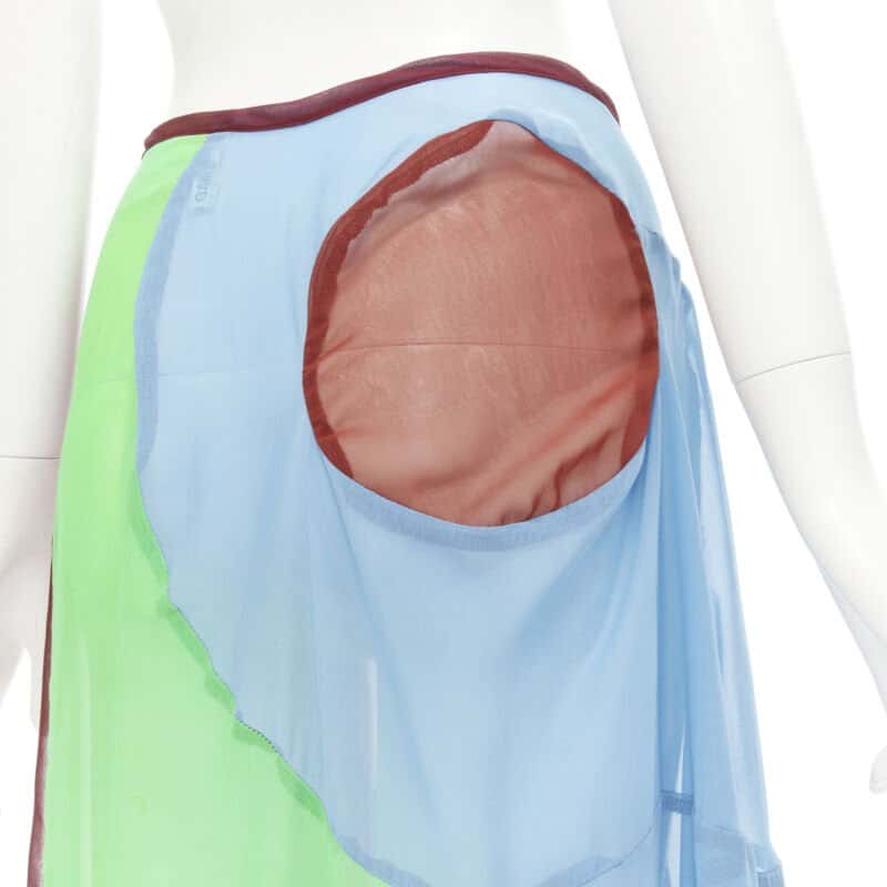 Comme Des Garcons Optical Sheer Skirt MultiColor Polyester Very good condition - Back View