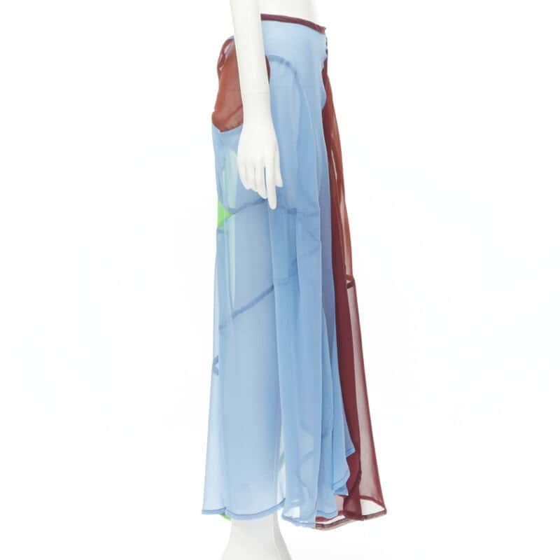 Comme Des Garcons Optical Sheer Skirt MultiColor Polyester Very good condition - Model View