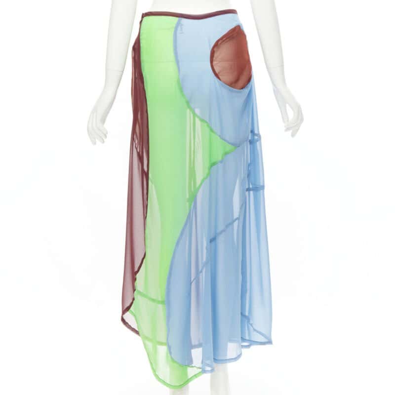 Comme Des Garcons Optical Sheer Skirt MultiColor Polyester Very good condition - Box View