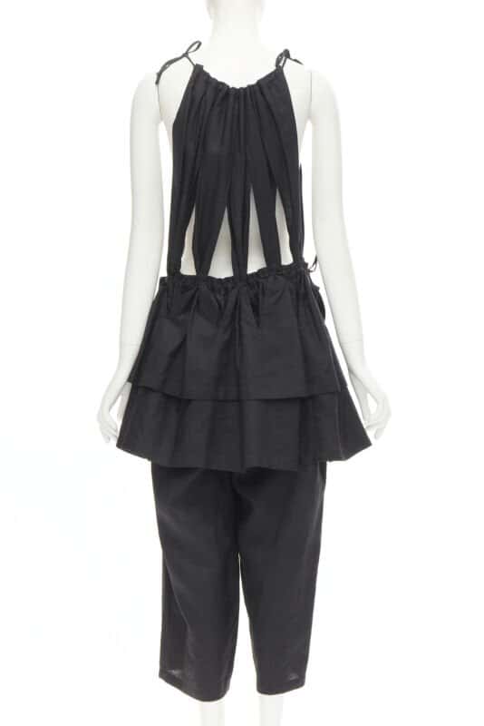 Yohji Yamamoto Linen Suspender Jumpsuit Black Cotton Never worn - Box View