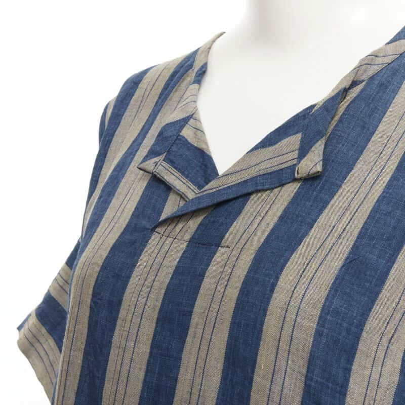 Comme Des Garcons Striped Linen Shirt Brown Linen Never worn - Back View