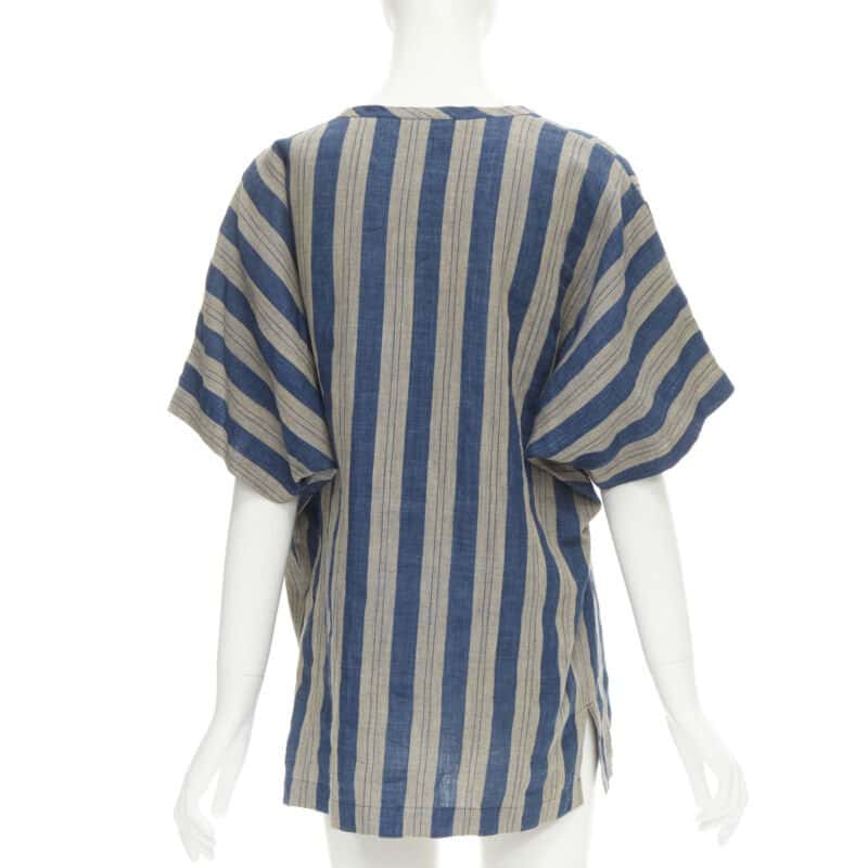 Comme Des Garcons Striped Linen Shirt Brown Linen Never worn - Box View