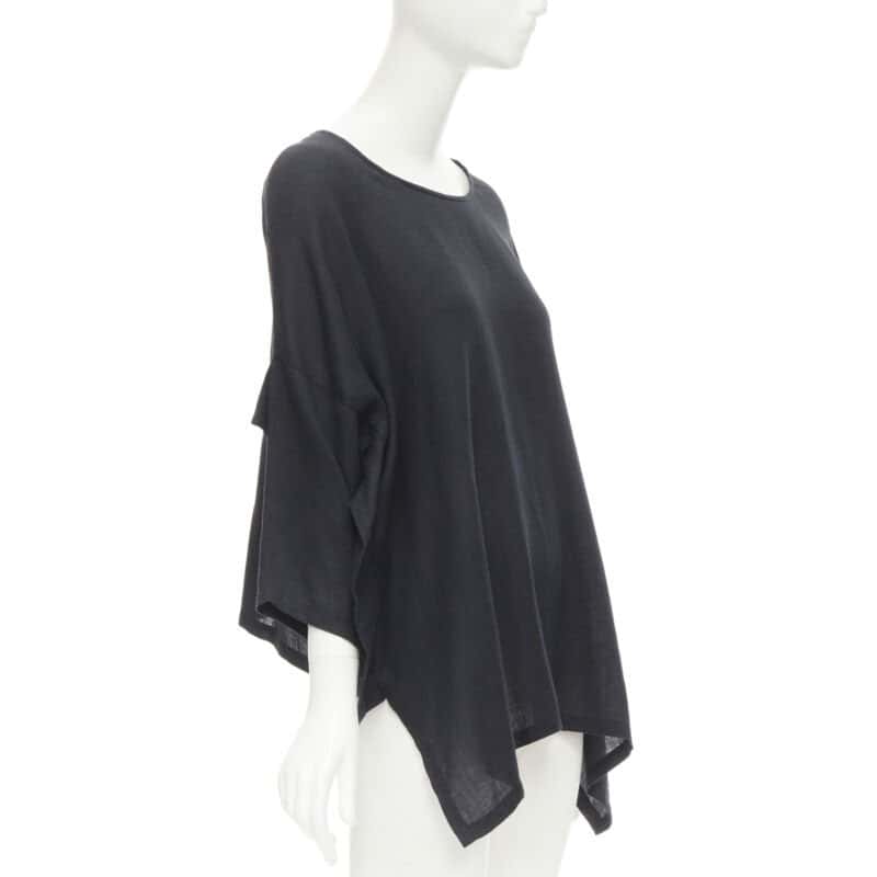 Comme Des Garcons Square Back Top Black Linen Very good condition - Front View
