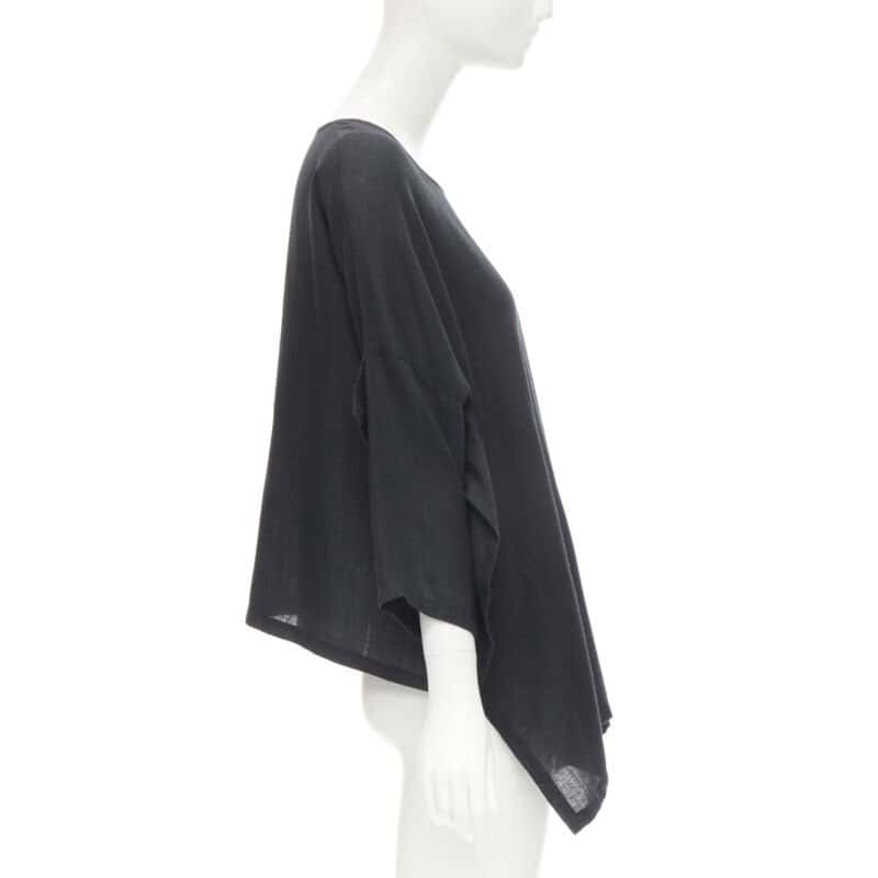 Comme Des Garcons Square Back Top Black Linen Very good condition - Model View
