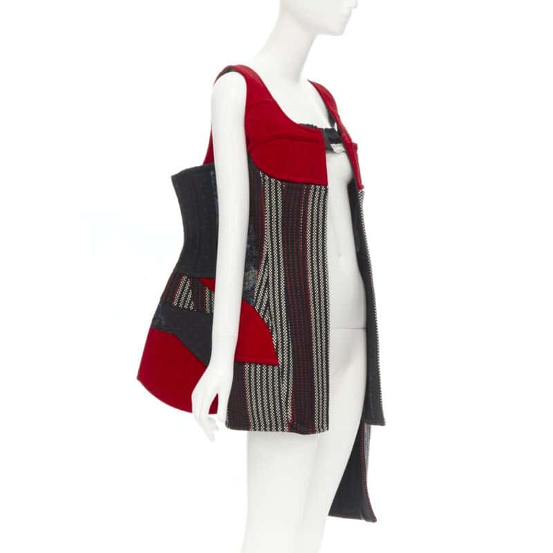 Comme Des Garcons Deconstructed Corset Red Velvet Never worn - Front View