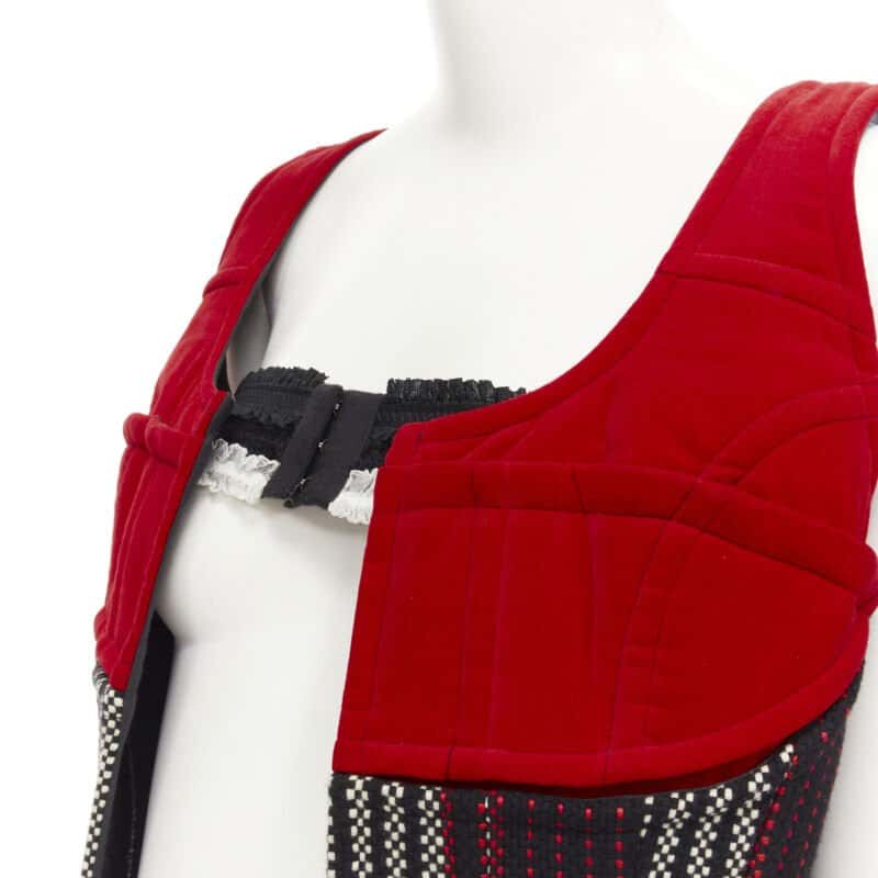 Comme Des Garcons Deconstructed Corset Red Velvet Never worn - Back View