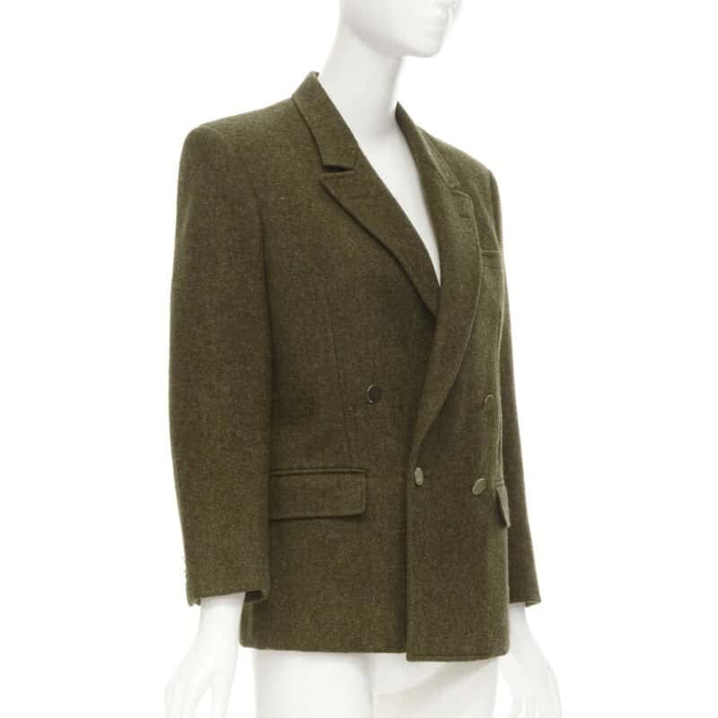Comme Des Garcons Felt Double Blazer Green Wool Very good condition - Inside View