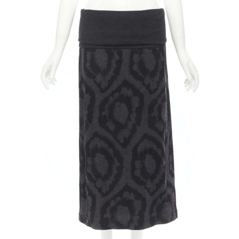 Comme Des Garcons Floral Waist Skirt Grey Polyester Never worn - Front View