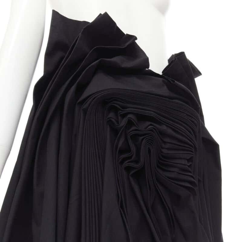 Junya Watanabe Draped Pleat Skirt Black Polyester Never worn - Back View