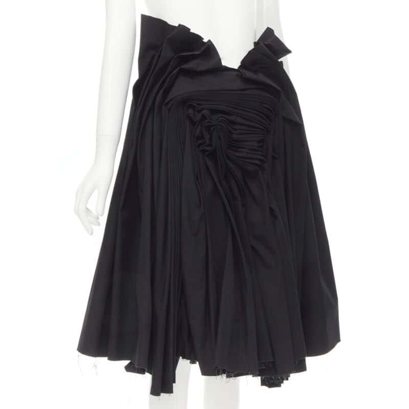 Junya Watanabe Draped Pleat Skirt Black Polyester Never worn - Inside View