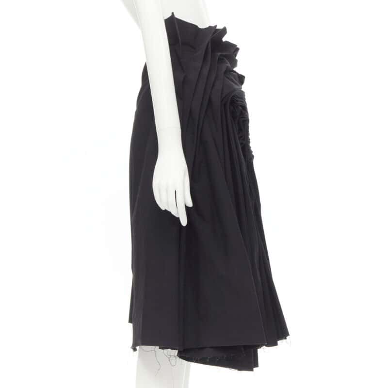 Junya Watanabe Draped Pleat Skirt Black Polyester Never worn - Model View