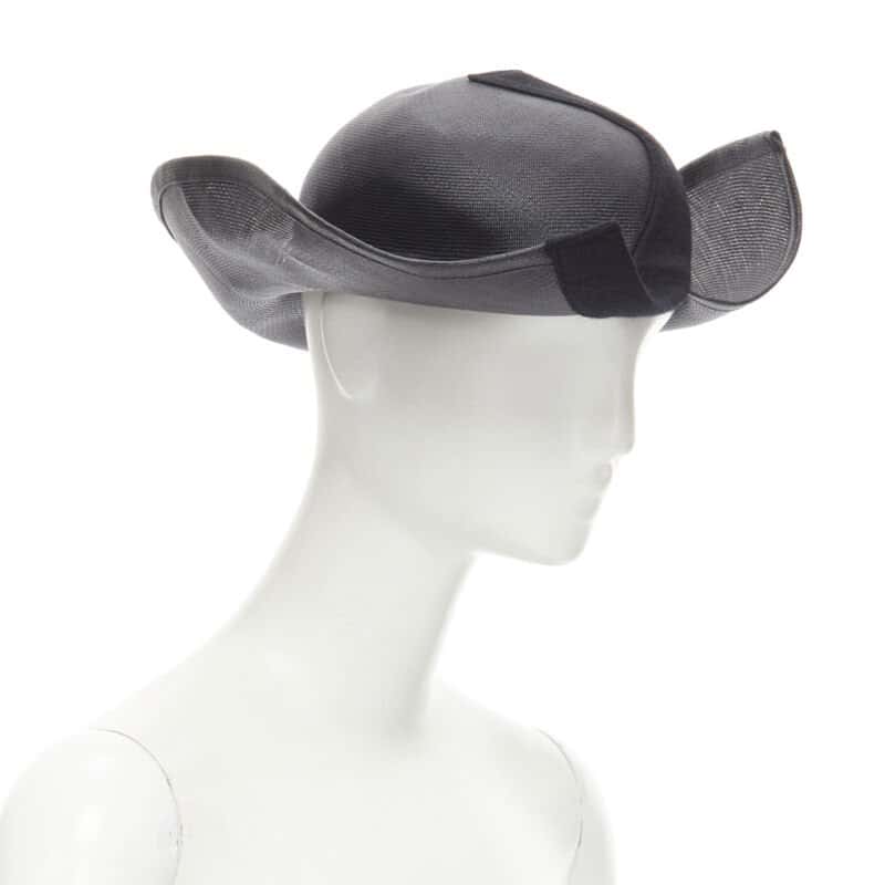 Yohji Yamamoto Black Raffia Fedora Black Never worn - Back View