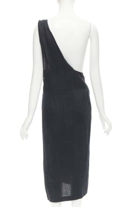 Comme Des Garcons Sash Dungaree Skirt Black Linen Never worn - Box View