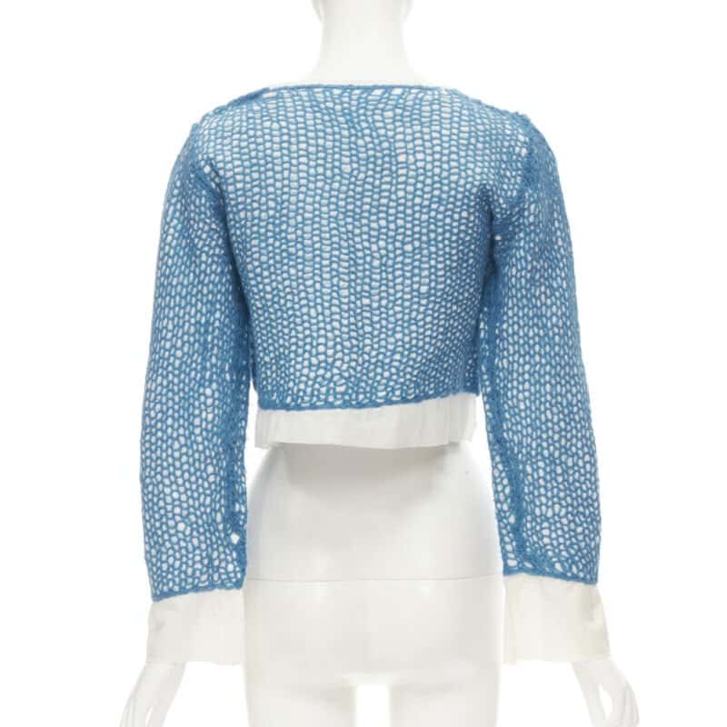 Comme Des Garcons Wool Embroidered Top Blue Cotton Very good condition - Box View
