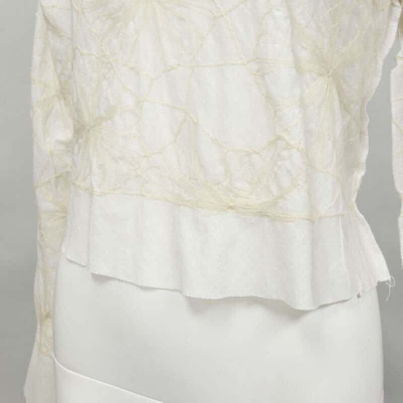 Comme Des Garcons Floral Embroidery Top Beige Cotton Very good condition - Back View