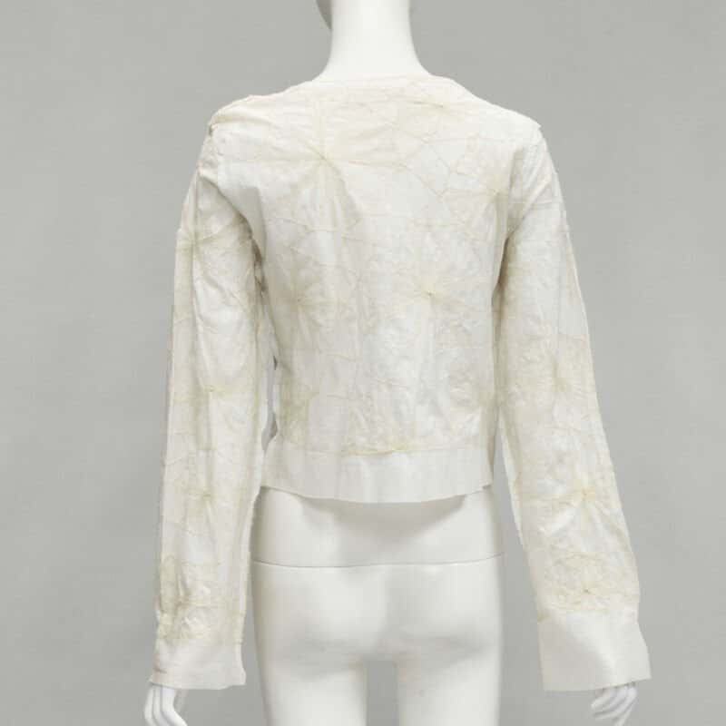 Comme Des Garcons Floral Embroidery Top Beige Cotton Very good condition - Box View