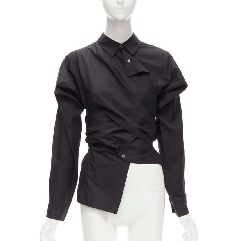 Comme Des Garcons Wrap Cutout Shirt Black Cotton Never worn - Front View