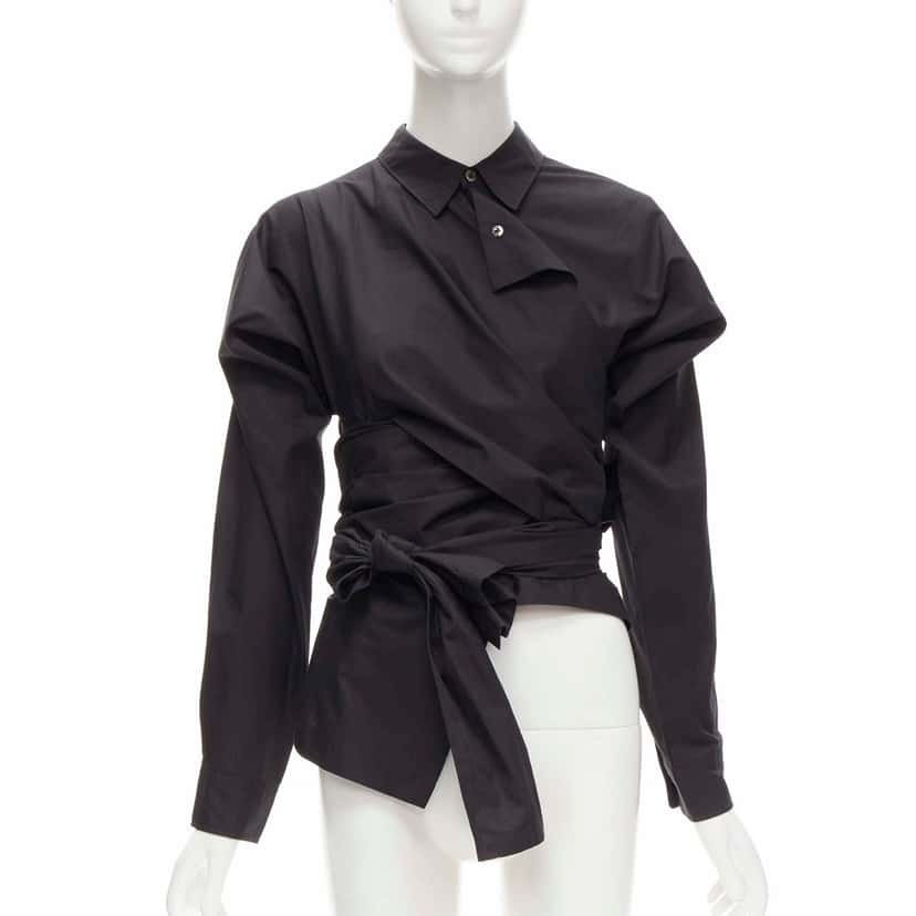Comme Des Garcons Wrap Cutout Shirt Black Cotton Never worn - Inside View