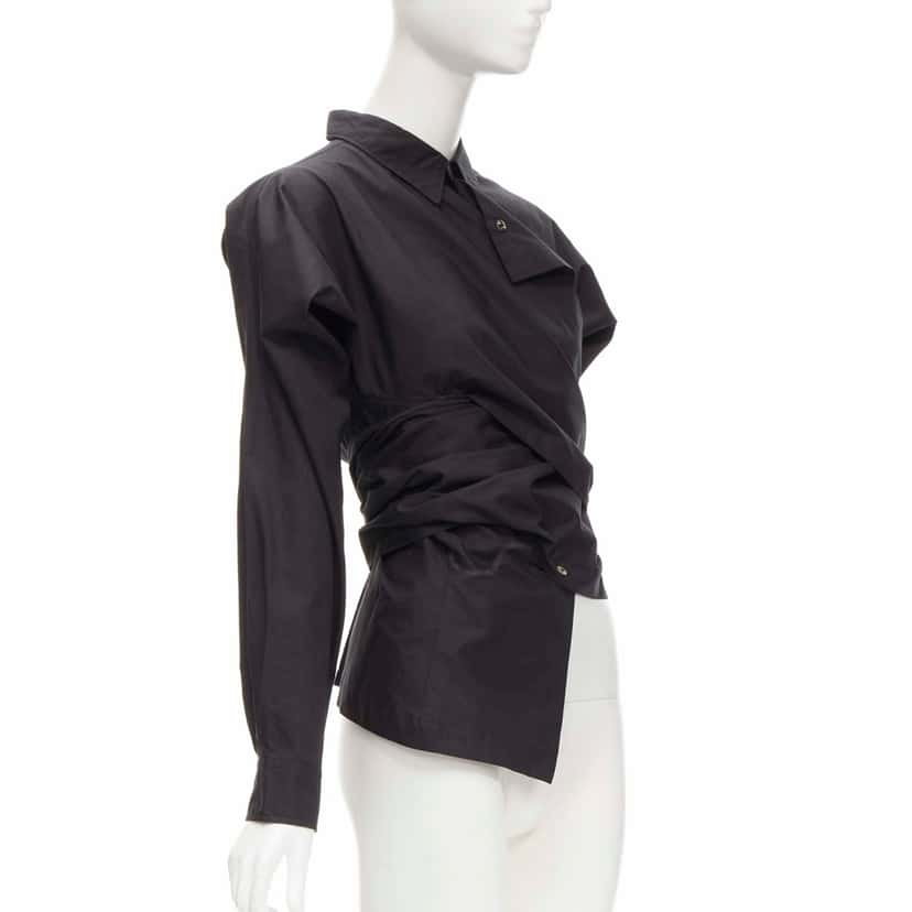 Comme Des Garcons Wrap Cutout Shirt Black Cotton Never worn - Model View