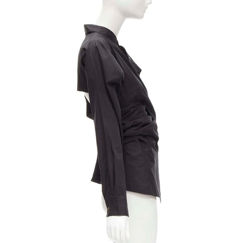 Comme Des Garcons Wrap Cutout Shirt Black Cotton Never worn - Box View
