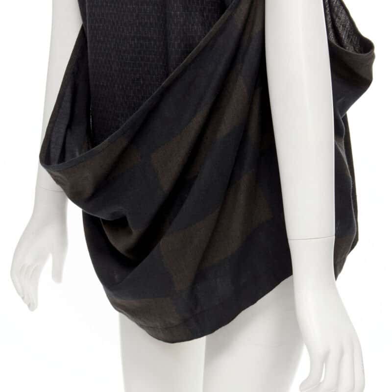Comme Des Garcons Checked Wrap Vest Green Cotton Never worn - Back View