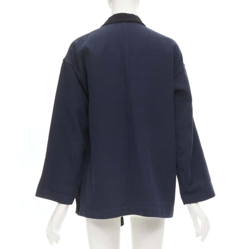Comme Des Garcons Drape Front Blazer Blue Cotton Never worn - Box View