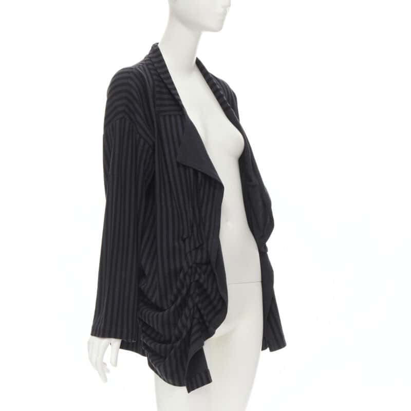 Comme Des Garcons Striped Wool Jacket Grey Wool Never worn - Model View
