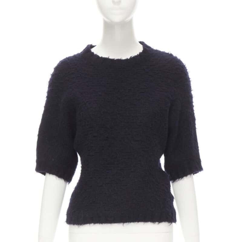 Comme Des Garcons Boiled Wool Sweater Black Wool Never worn - Front View