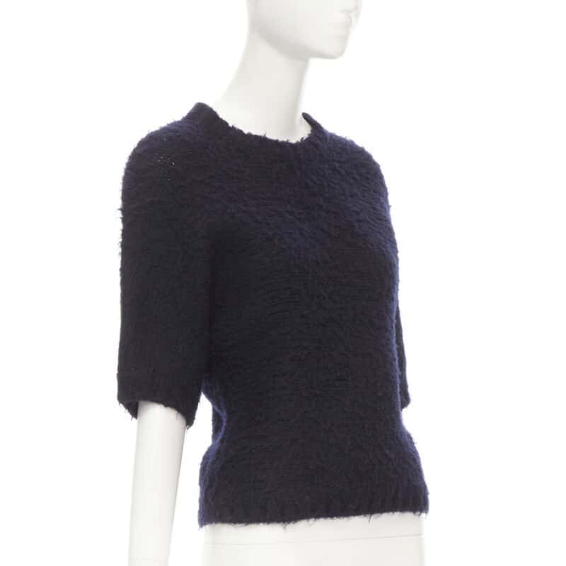 Comme Des Garcons Boiled Wool Sweater Black Wool Never worn - Model View