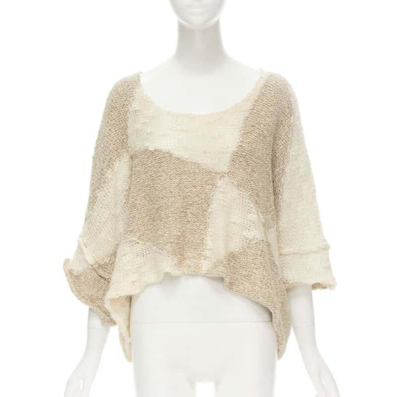 Comme Des Garcons Handmade Crochet Sweater Beige Wool Never worn - Front View