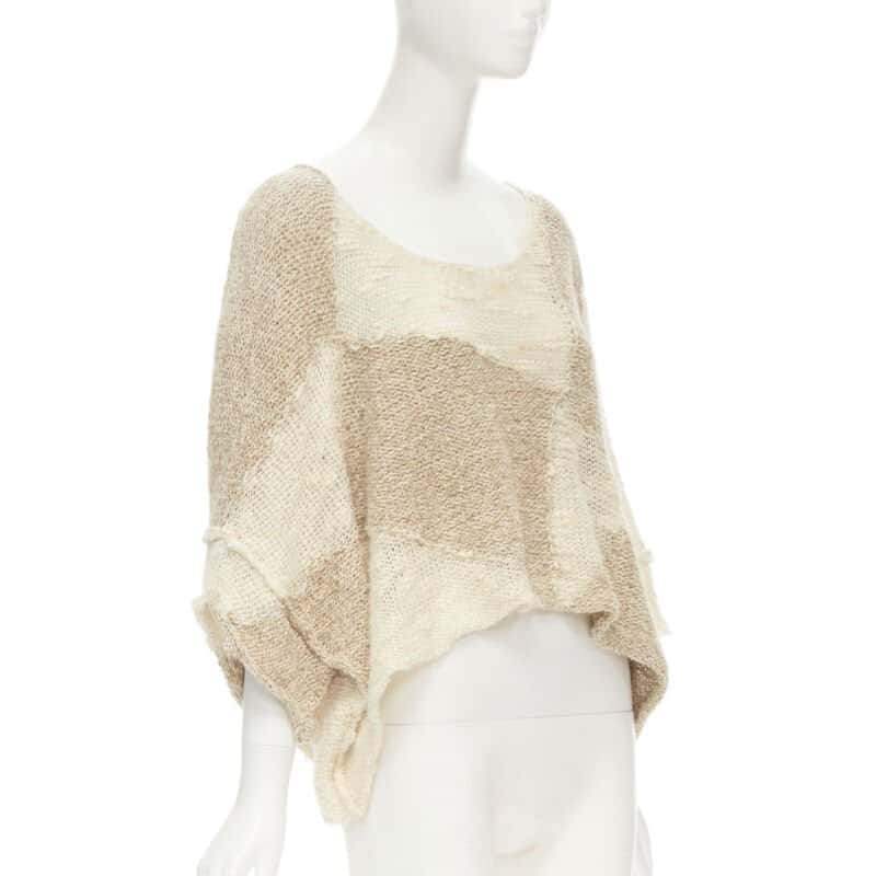 Comme Des Garcons Handmade Crochet Sweater Beige Wool Never worn - Inside View