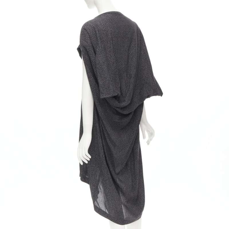 Comme Des Garcons Chevron Cocoon Dress Grey Polyester Never worn - Front View