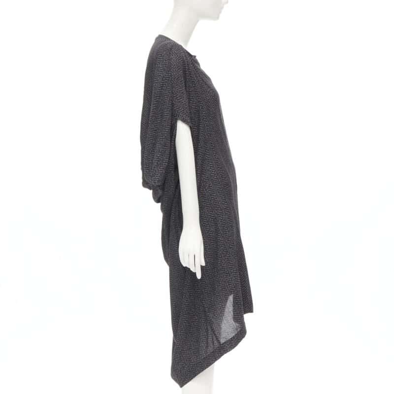 Comme Des Garcons Chevron Cocoon Dress Grey Polyester Never worn - Model View