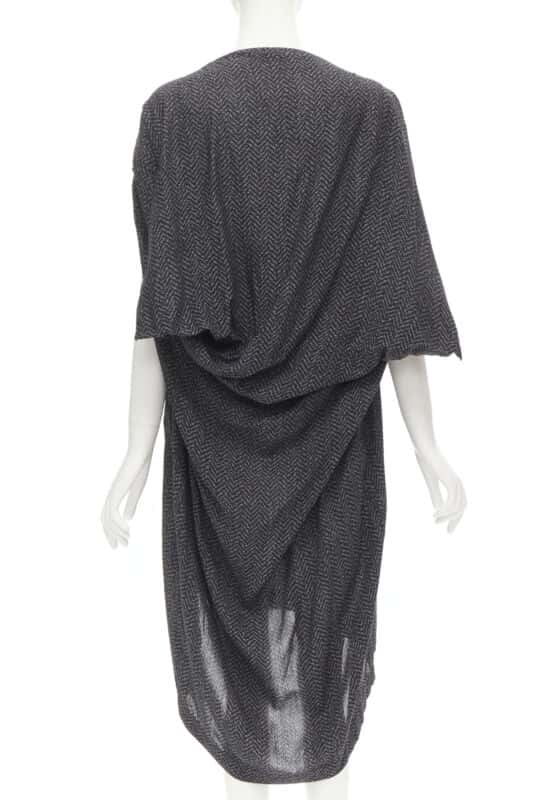Comme Des Garcons Chevron Cocoon Dress Grey Polyester Never worn - Box View
