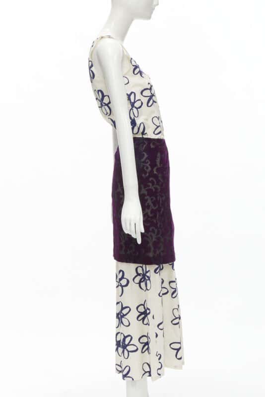 Comme Des Garcons Velvet Wrap Dress Blue Cotton Very good condition - Model View