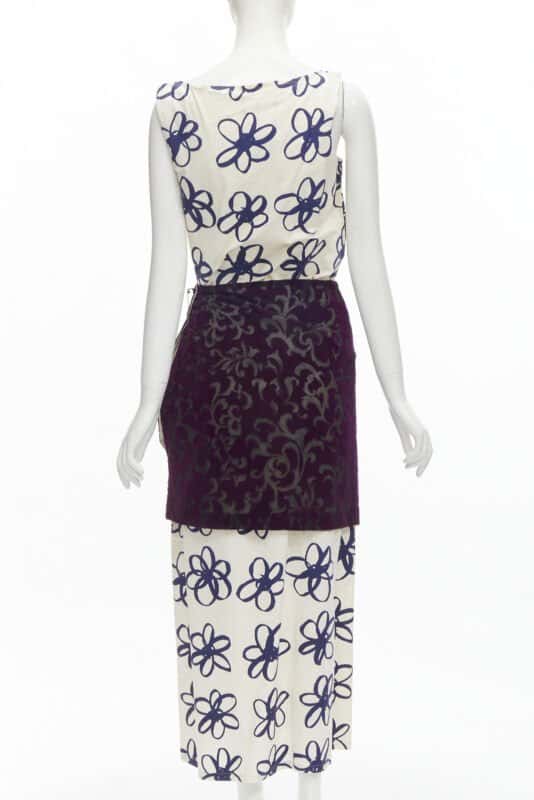 Comme Des Garcons Velvet Wrap Dress Blue Cotton Very good condition - Box View