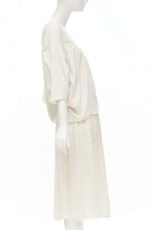 Comme Des Garcons Patchwork Trapeze Set White Cotton Good condition - Model View