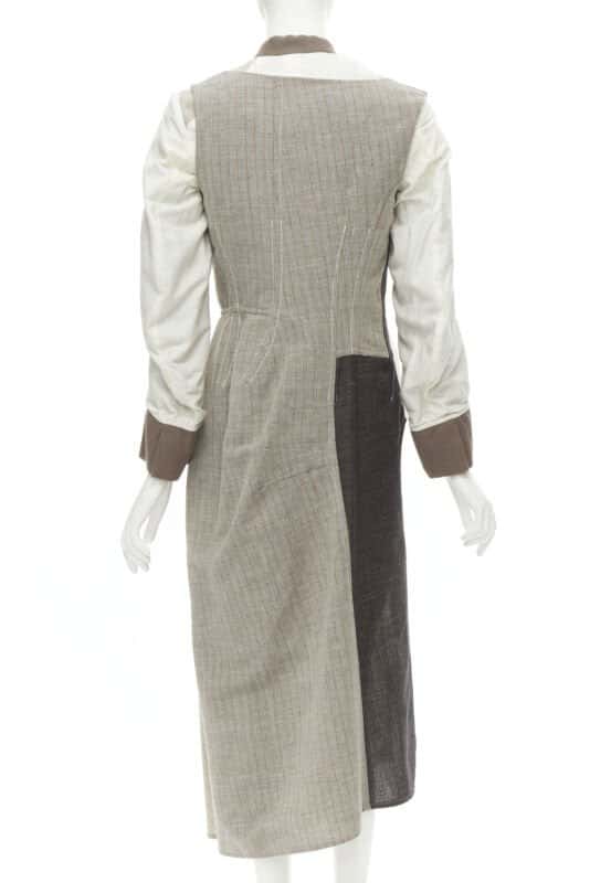 Comme Des Garcons Patchwork Bias Wool Coat Beige Wool Very good condition - Box View