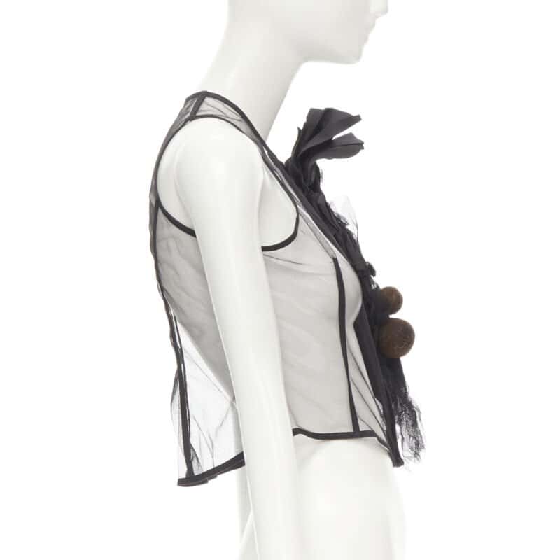 Comme Des Garcons Crystal Felt Vest Black Polyester Never worn - Model View
