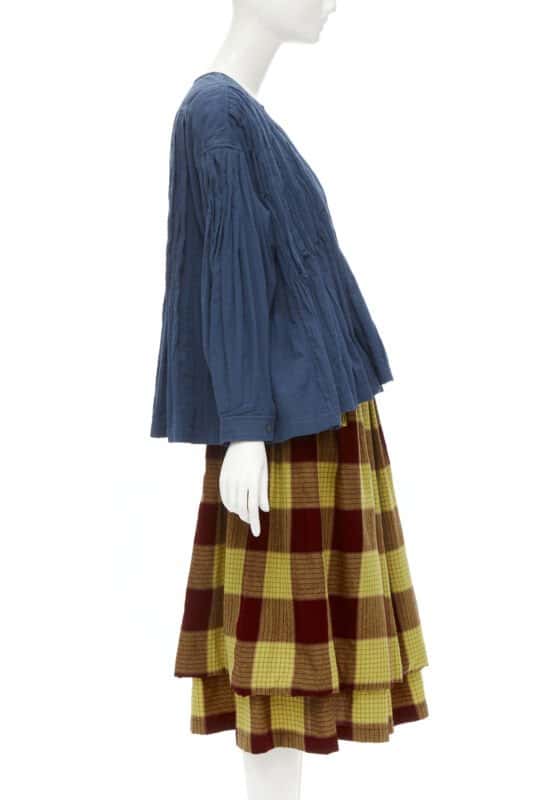 Comme Des Garcons Checked Skirt Set Blue Cotton Very good condition - Inside View