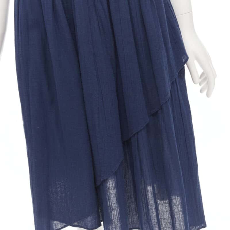 Comme Des Garcons Waterfall Draped Skirt Blue Cotton Good condition - Back View