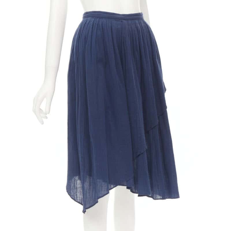 Comme Des Garcons Waterfall Draped Skirt Blue Cotton Good condition - Inside View