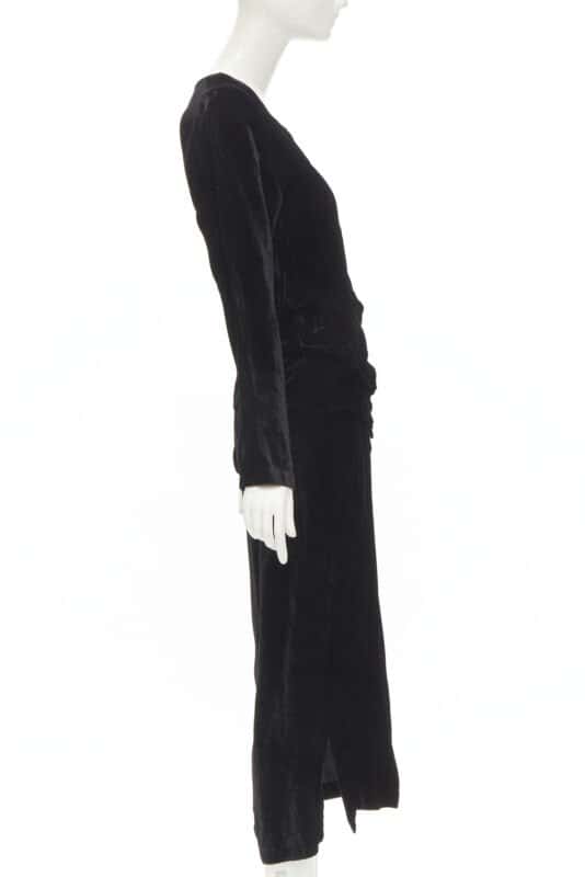 Comme Des Garcons Velvet Shirred Dress Black Velvet Never worn - Model View