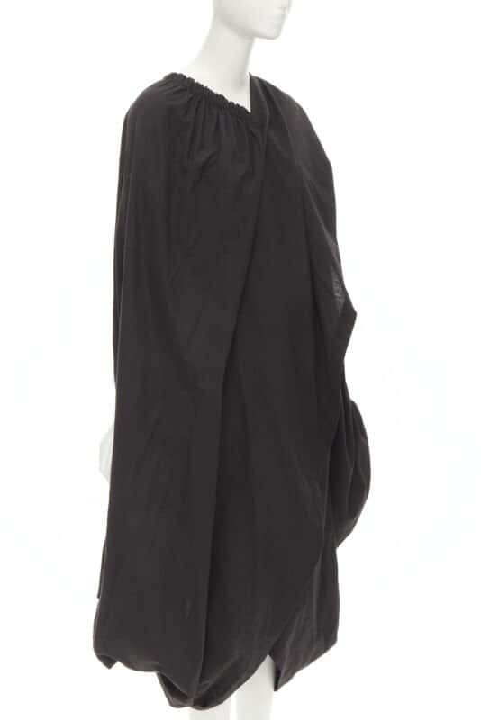Comme Des Garcons Draped Cocoon Dress Black Cotton Never worn - Inside View